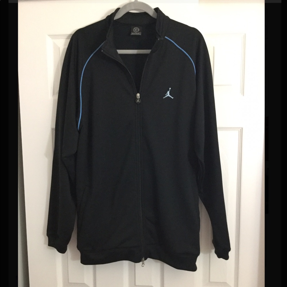 Men’s Black Jordan ZipUp Sweatshirt W/ Blue Stripe